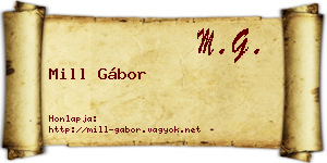 Mill Gábor névjegykártya
